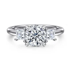 Gabriel & Co. Antonia - 14K White Gold Round Three Stone Diamond Engagement Ring