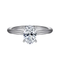Discount Gabriel & Co. Anuk - 14K White Gold Oval Diamond Engagement Ring