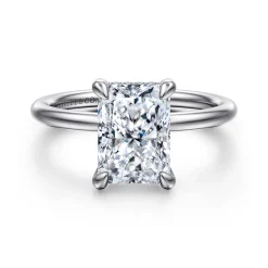 New Gabriel & Co. Anuk - 14K White Gold Radiant Diamond Engagement Ring