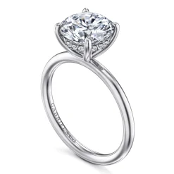 Outlet Gabriel & Co. Anuk - 14K White Gold Round Diamond Engagement Ring
