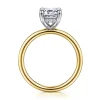 Outlet Gabriel & Co. Anuk - 14K White-Yellow Gold Emerald Cut Diamond Engagement Ring