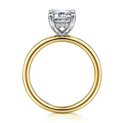 Outlet Gabriel & Co. Anuk - 14K White-Yellow Gold Emerald Cut Diamond Engagement Ring
