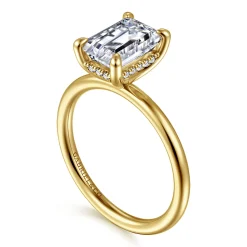 Clearance Gabriel & Co. Anuk - 14K Yellow Gold Emerald Cut Diamond Engagement Ring