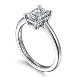 Outlet Gabriel & Co. Anushka - 14K White Gold Emerald Cut Solitaire Diamond Engagement Ring