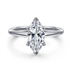 Hot Gabriel & Co. Anushka - 14K White Gold Marquise Shape Solitaire Diamond Engagement Ring