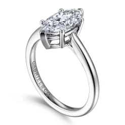 Hot Gabriel & Co. Anushka - 14K White Gold Marquise Shape Solitaire Diamond Engagement Ring