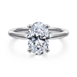 Hot Gabriel & Co. Anushka - 14K White Gold Oval Solitaire Diamond Engagement Ring