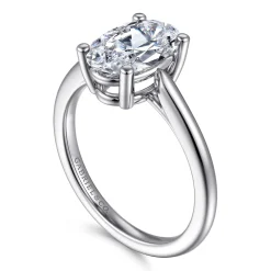 Hot Gabriel & Co. Anushka - 14K White Gold Oval Solitaire Diamond Engagement Ring