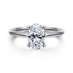 Discount Gabriel & Co. Anushka - 14K White Gold Oval Solitaire Diamond Engagement Ring