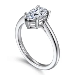 Gabriel & Co. Anushka - 14K White Gold Pear Shape Solitaire Diamond Engagement Ring