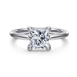 Hot Gabriel & Co. Anushka - 14K White Gold Princess Cut Solitaire Diamond Engagement Ring