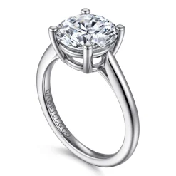 Discount Gabriel & Co. Anushka - 14K White Gold Round Solitaire Diamond Engagement Ring