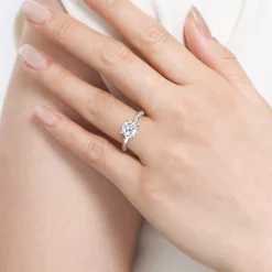 Best Gabriel & Co. Anushka - 14K White Gold Round Solitaire Diamond Engagement Ring
