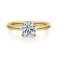New Gabriel & Co. Anushka - 14K Yellow Gold Round Solitaire Diamond Engagement Ring