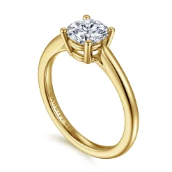 New Gabriel & Co. Anushka - 14K Yellow Gold Round Solitaire Diamond Engagement Ring