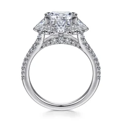 Hot Gabriel & Co. Aphrodite - 14K White Gold Fancy Halo Princess Cut Diamond Engagement Ring