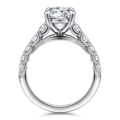 Clearance Gabriel & Co. April - 14K White Gold Round Diamond Engagement Ring