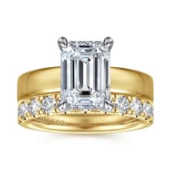 Outlet Gabriel & Co. Argentina - 14K White-Yellow Gold Emerald Cut Solitaire Diamond Engagement Ring