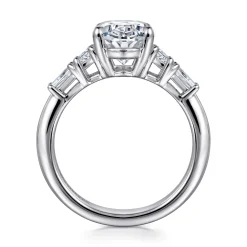 Best Gabriel & Co. Arianna - 14K White Gold Oval Five Stone Diamond Engagement Ring