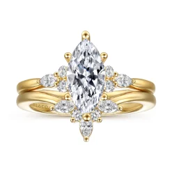 Discount Gabriel & Co. Arletta - 14K Yellow Gold 6 Prong Marquise Shape Diamond Engagement Ring