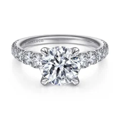 Discount Gabriel & Co. Artemis - 14K White Gold Round Diamond Engagement Ring