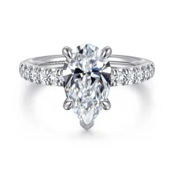 Online Gabriel & Co. Aruba - 14K White Gold Pear Shape Diamond Engagement Ring
