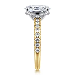 Sale Gabriel & Co. Aruba - 14K White-Yellow Gold Oval Diamond Engagement Ring