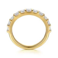 Clearance Gabriel & Co. Asma - 14K Yellow Gold Channel Setting Princess Cut Diamond Anniversary Band - 1 ct
