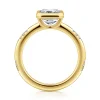 Best Gabriel & Co. Aspen - 14K Yellow Gold Bezel Set Emerald Cut Diamond Engagement Ring