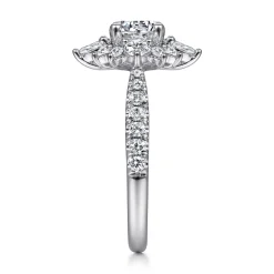 Gabriel & Co. Astor - Platinum Unique Round Halo Engagement Ring