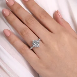 Gabriel & Co. Astor - Platinum Unique Round Halo Engagement Ring