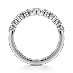 Sale Gabriel & Co. Astrielle - 14K White Gold Prong Marquise and Round Diamond Anniversary Band - 0.62 ct
