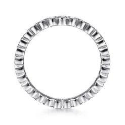 Hot Gabriel & Co. Athens - Vintage Inspired 14K White Gold Bezel Set Diamond Eternity Band - 0.3 ct