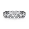 Sale Gabriel & Co. Athens - Vintage Inspired 14K White Gold Bezel Set Diamond Eternity Band - 2.1 ct