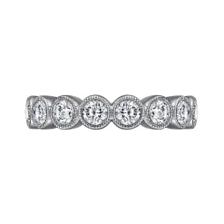 Sale Gabriel & Co. Athens - Vintage Inspired 14K White Gold Bezel Set Diamond Eternity Band - 2.1 ct