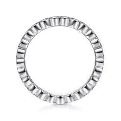 Online Gabriel & Co. Athens - Vintage Inspired 14K White Gold Bezel Set Diamond Eternity Band - 0.45 ct