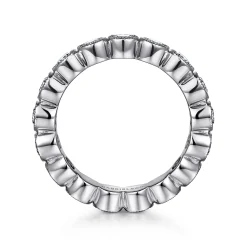 Online Gabriel & Co. Athens - Vintage Inspired 14K White Gold Bezel Set Diamond Eternity Band - 1.5 ct