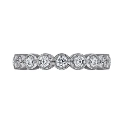 Online Gabriel & Co. Athens - Vintage Inspired 14K White Gold Bezel Set Diamond Eternity Band - 1.5 ct