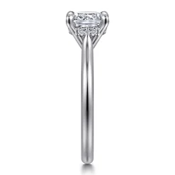 Outlet Gabriel & Co. Aure - 14K White Gold Cushion Cut Solitaire Diamond Engagement Ring