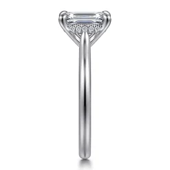 Outlet Gabriel & Co. Aure - 14K White Gold Emerald Cut Solitaire Diamond Engagement Ring
