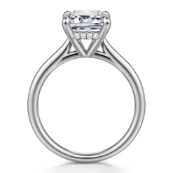 Outlet Gabriel & Co. Aure - 14K White Gold Emerald Cut Solitaire Diamond Engagement Ring