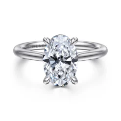 Online Gabriel & Co. Aure - 14K White Gold Oval Solitaire Diamond Engagement Ring