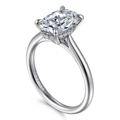 Online Gabriel & Co. Aure - 14K White Gold Oval Solitaire Diamond Engagement Ring