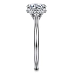 New Gabriel & Co. Aure - 14K White Gold Oval Solitaire Diamond Engagement Ring