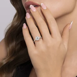 Clearance Gabriel & Co. Aure - 14K White Gold 6 Prong Round Solitaire Diamond Engagement Ring