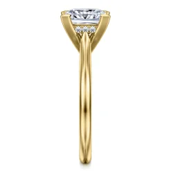 Best Gabriel & Co. Aure - 14K Yellow Gold Princess Cut Solitaire Diamond Engagement Ring