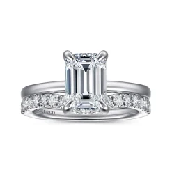 Gabriel & Co. Austria - 14K White Gold Emerald Cut Diamond Engagement Ring