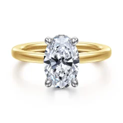 Discount Gabriel & Co. Austria - 14K White-Yellow Gold Oval Diamond Engagement Ring