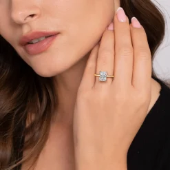 Best Gabriel & Co. Austria - 14K White-Yellow Gold Radiant Cut Diamond Engagement Ring