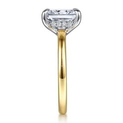 Best Gabriel & Co. Austria - 14K White-Yellow Gold Radiant Cut Diamond Engagement Ring